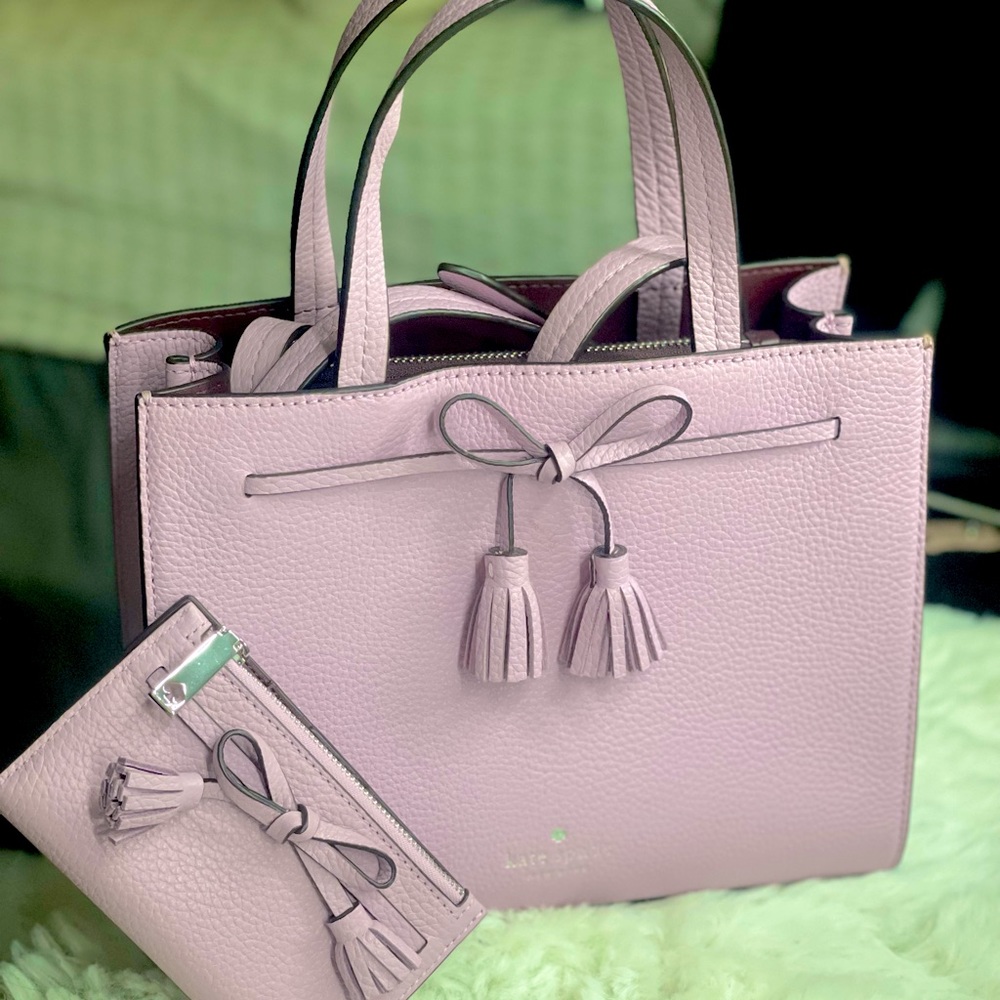 Kate Spade Hayes Small Satchel and Wallet (Lilac)